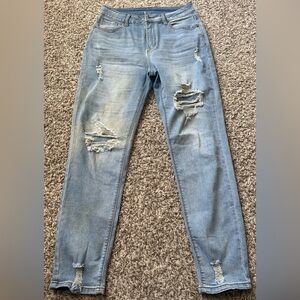 Distressed Light Blue Jeans
